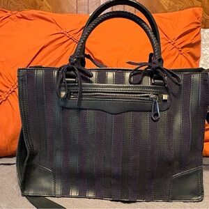 Black Satchel with Purple Pinstripe Accent